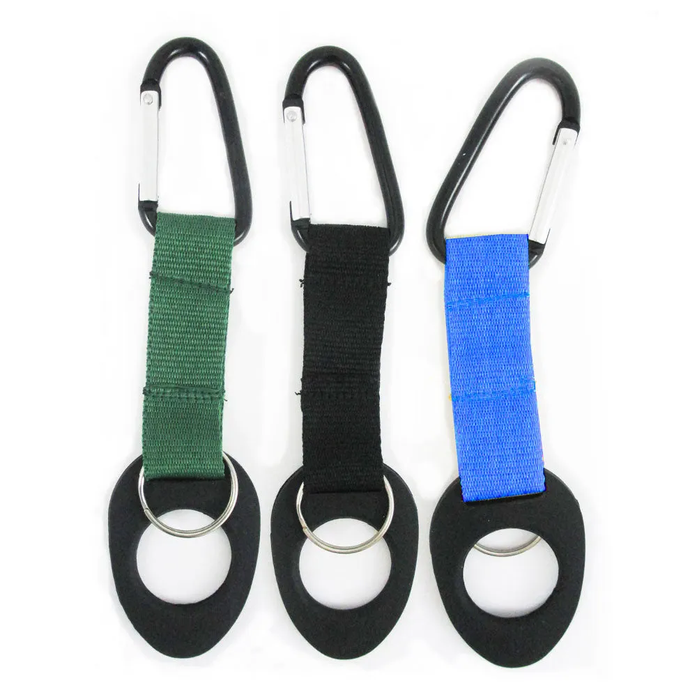 3 Pc Water Bottle Strap Holder Hook Belt Carrier Clip Aluminum Carabiner Hiking