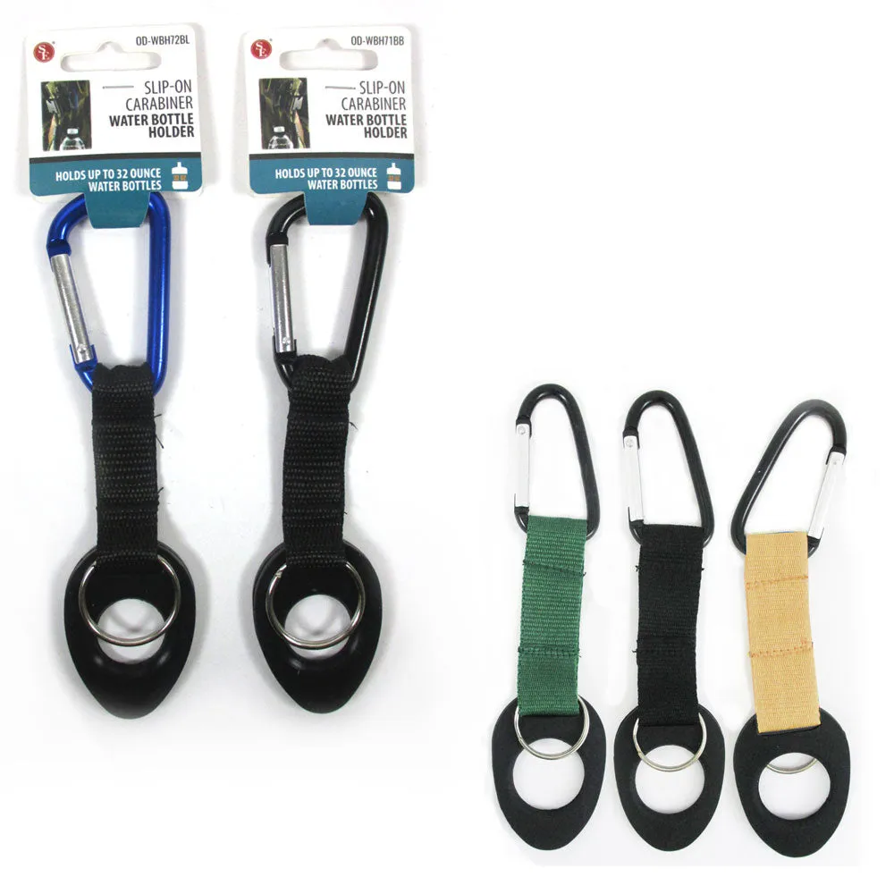 3 Pc Water Bottle Strap Holder Hook Belt Carrier Clip Aluminum Carabiner Hiking