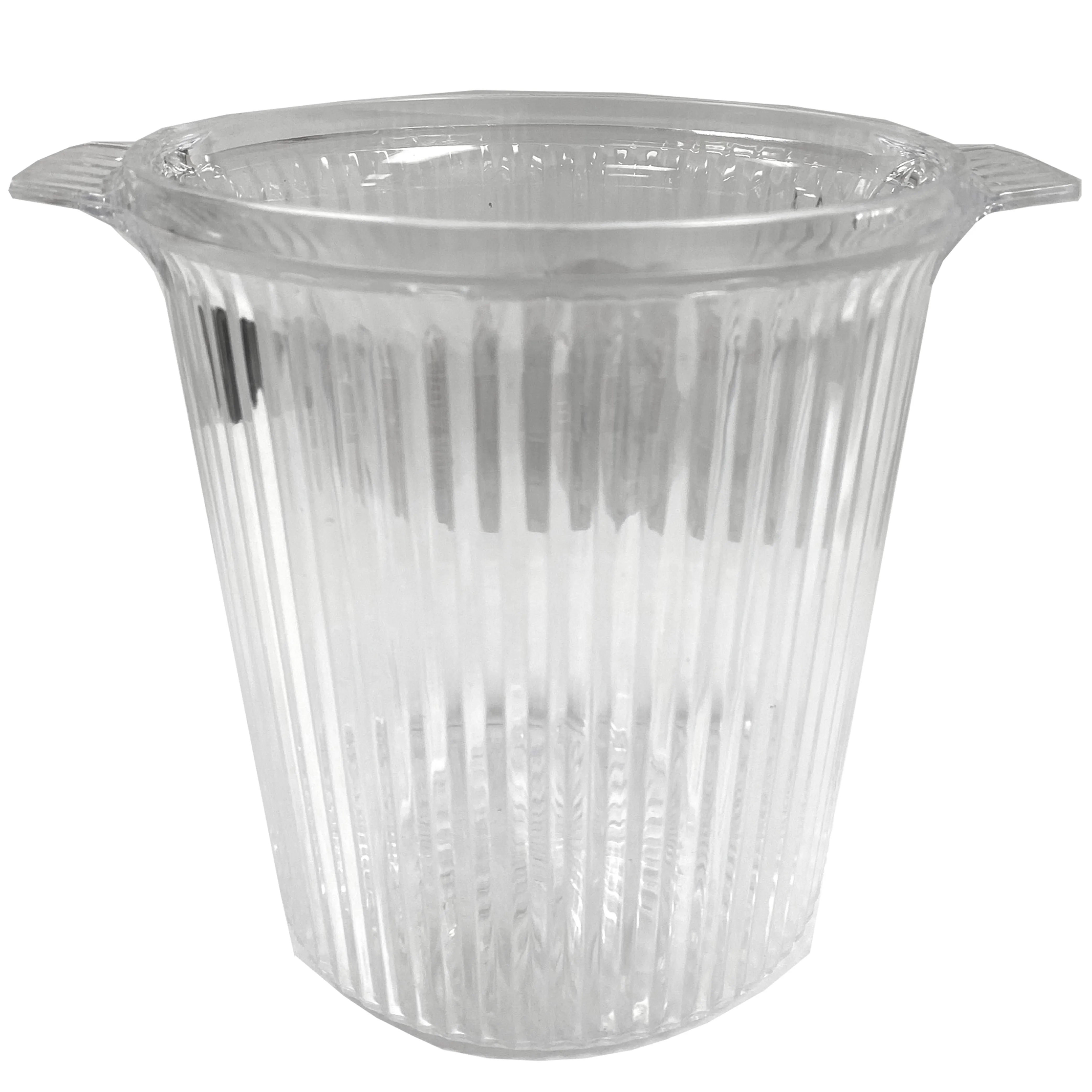 6 Pc Clear Ice Bucket Container Plastic Wine Champagne Chiller Beer Cooler 6.5"