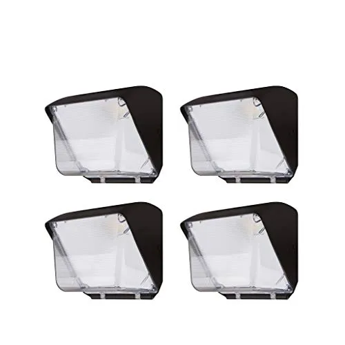 60W Outdoor Wall Pack Lights LED Commercial Wall Pack Lighting with Dusk to Dawn Photocell Light Sensor - HID Replacement - Weatherproof - 4 Pack