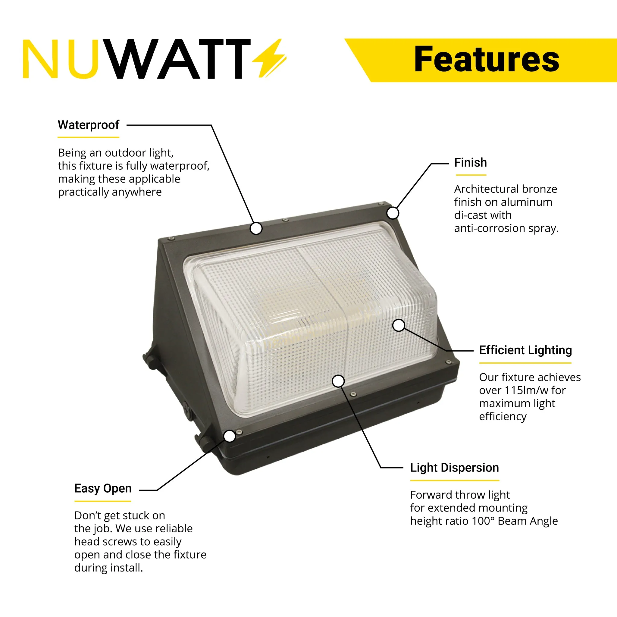 60W Outdoor Wall Pack Lights LED Commercial Wall Pack Lighting with Dusk to Dawn Photocell Light Sensor - HID Replacement - Weatherproof - 4 Pack