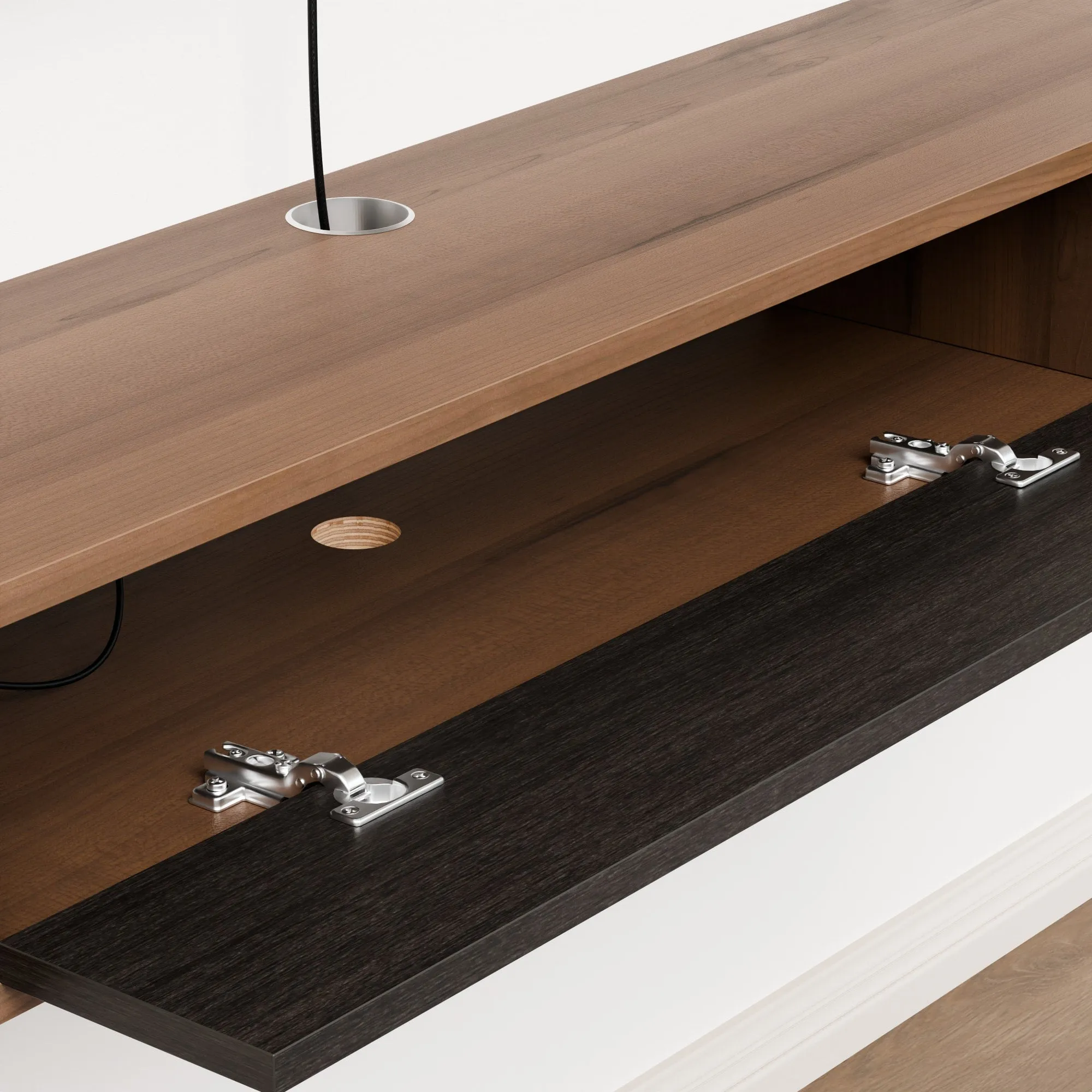 70" Eclan Floating TV Stand, Walnut