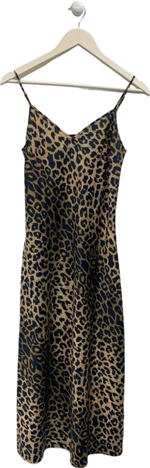 AllSaints Leopard Print Midi Dress UK S