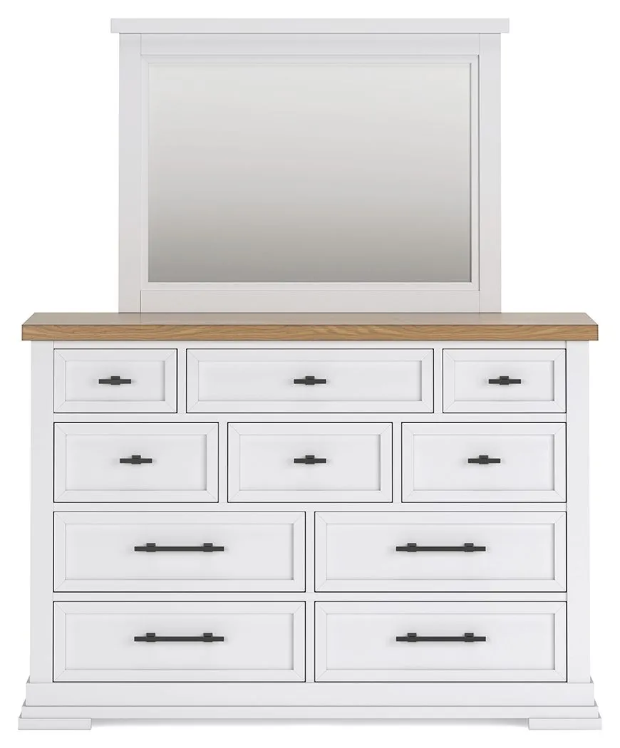 Ashbryn - White / Natural - Dresser And Mirror