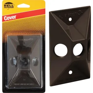 Bell 3-Outlet Rectangular Zinc Bronze Cluster Weatherproof Outdoor Box Cover