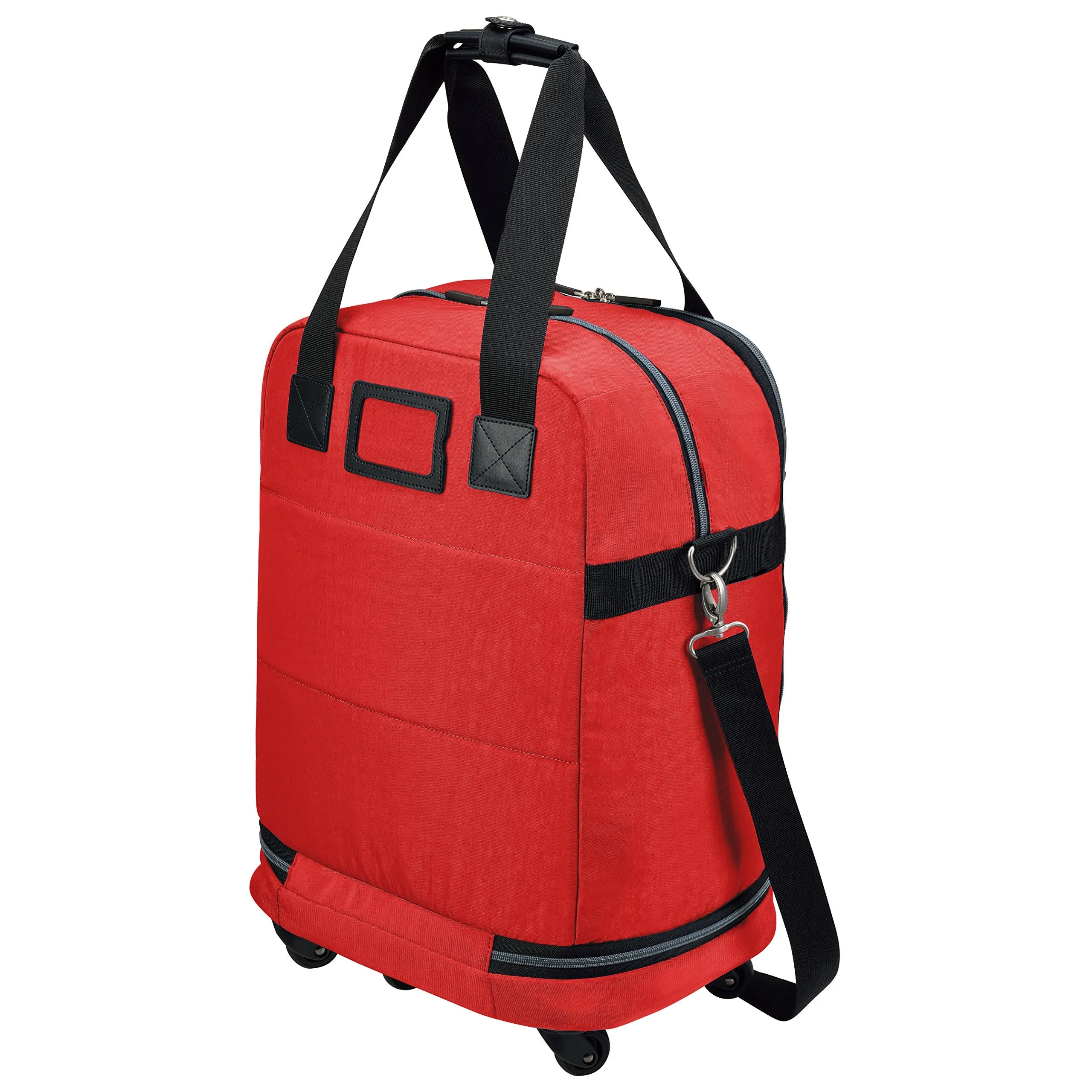Biaggi Zipsak Micro Fold Spinner Carry-On Suitcase - 22-Inch Luggage - As Seen on Shark Tank - Red