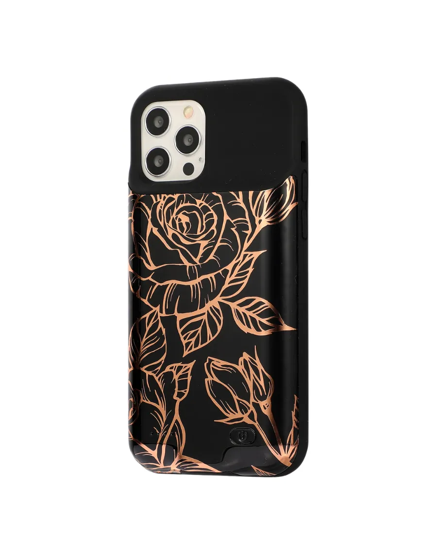 Black & Gold Metallic Floral Ultra Battery Case