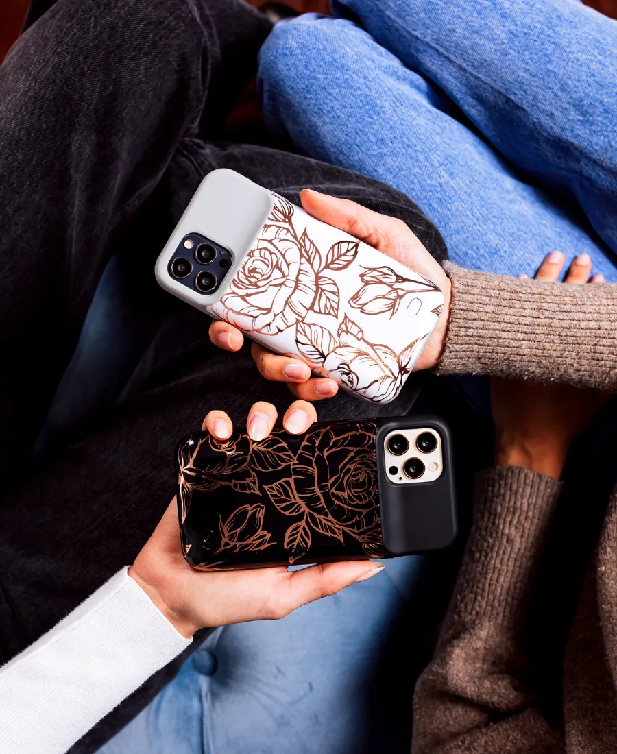 Black & Gold Metallic Floral Ultra Battery Case