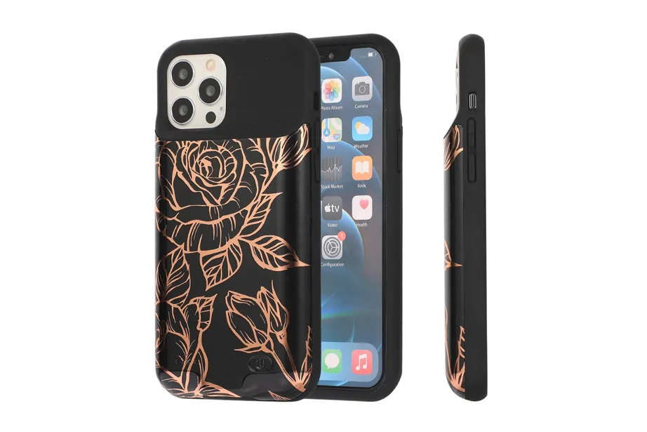 Black & Gold Metallic Floral Ultra Battery Case