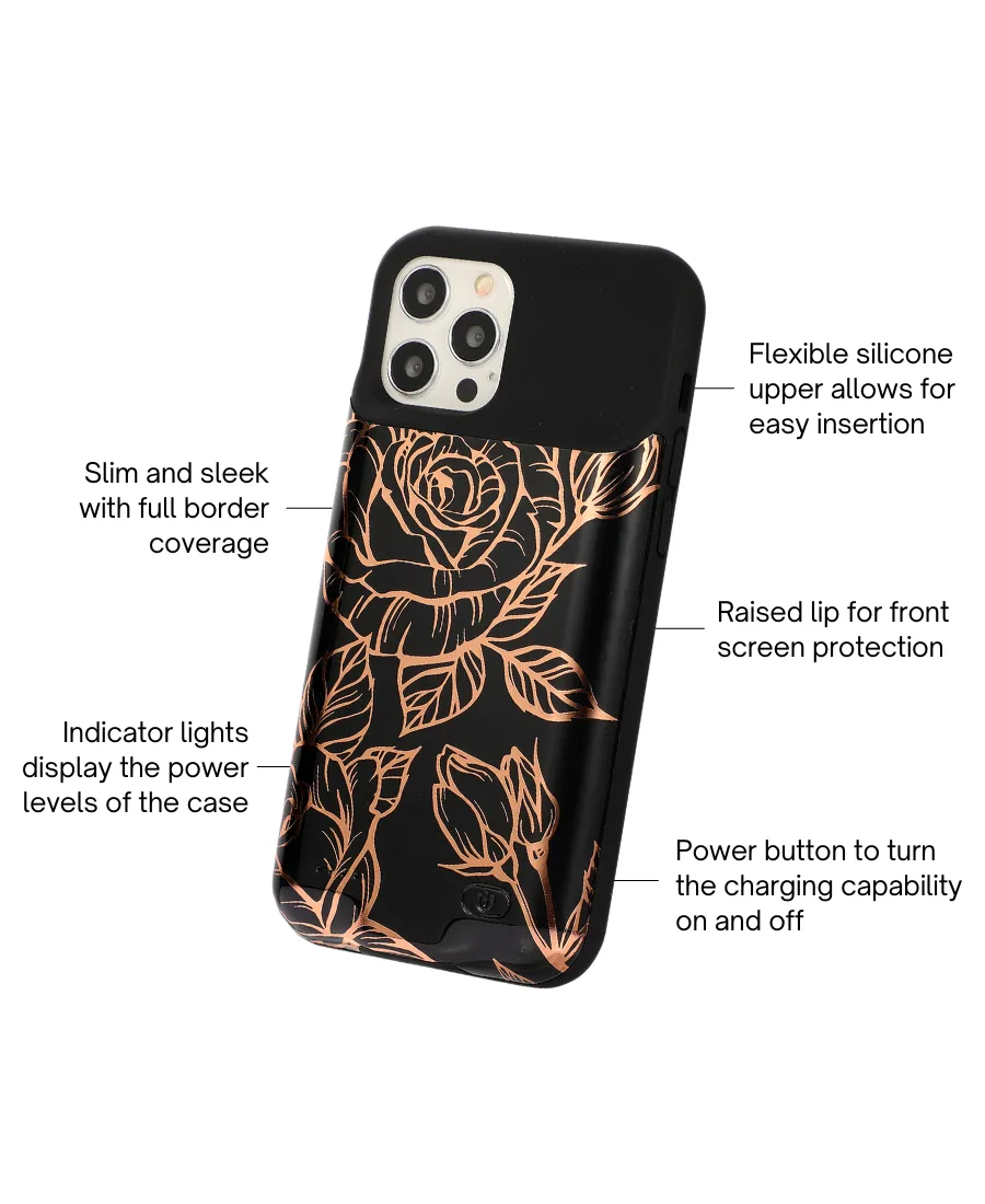 Black & Gold Metallic Floral Ultra Battery Case