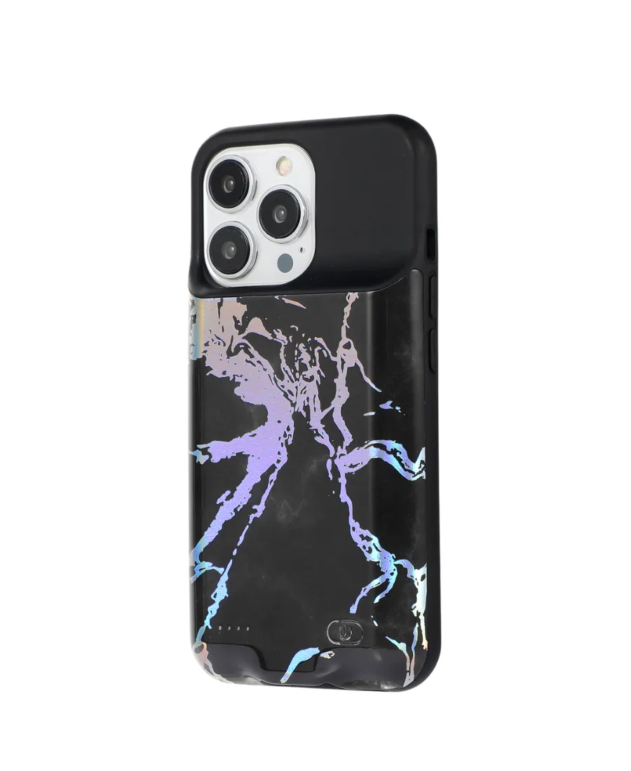 Black Holo Marble Ultra Battery Case