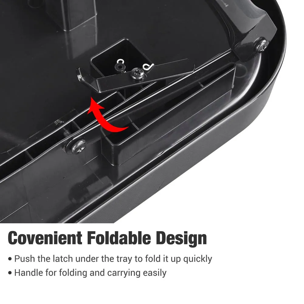 Black Rolling Storage Trolley Tray Cart