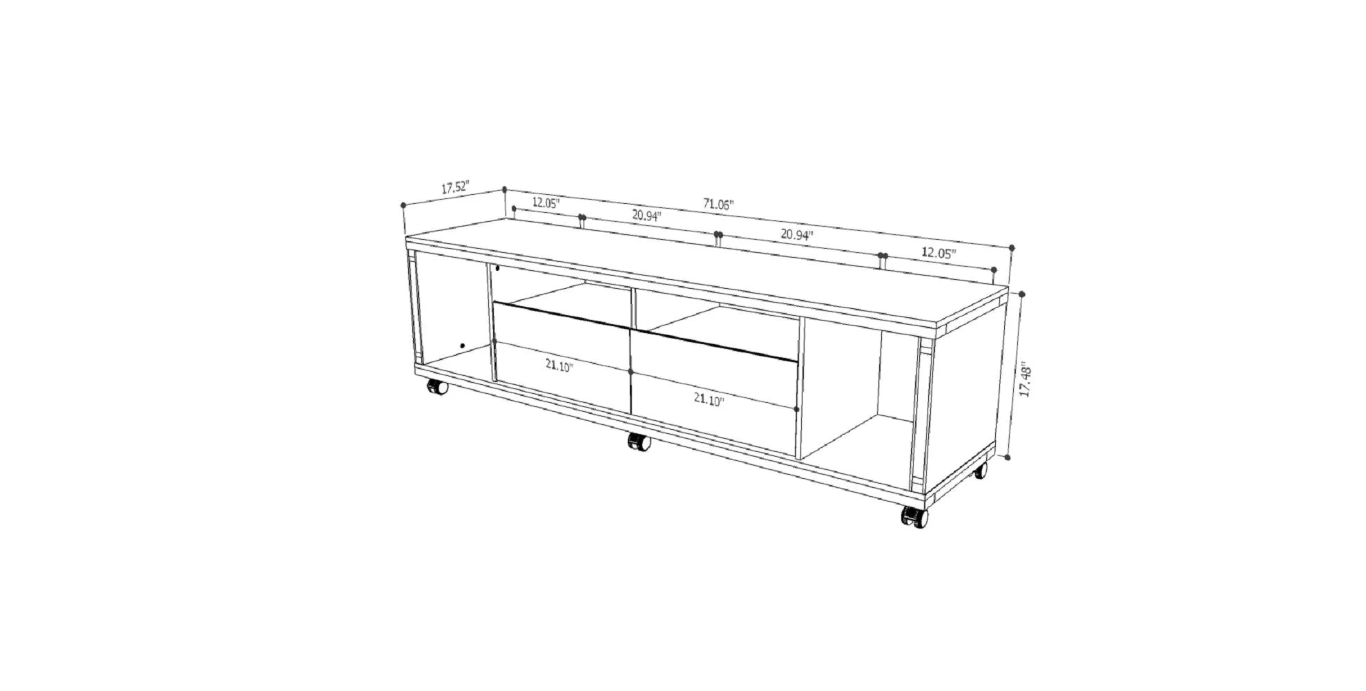 Cabrini TV Stand 1.8 in White Gloss
