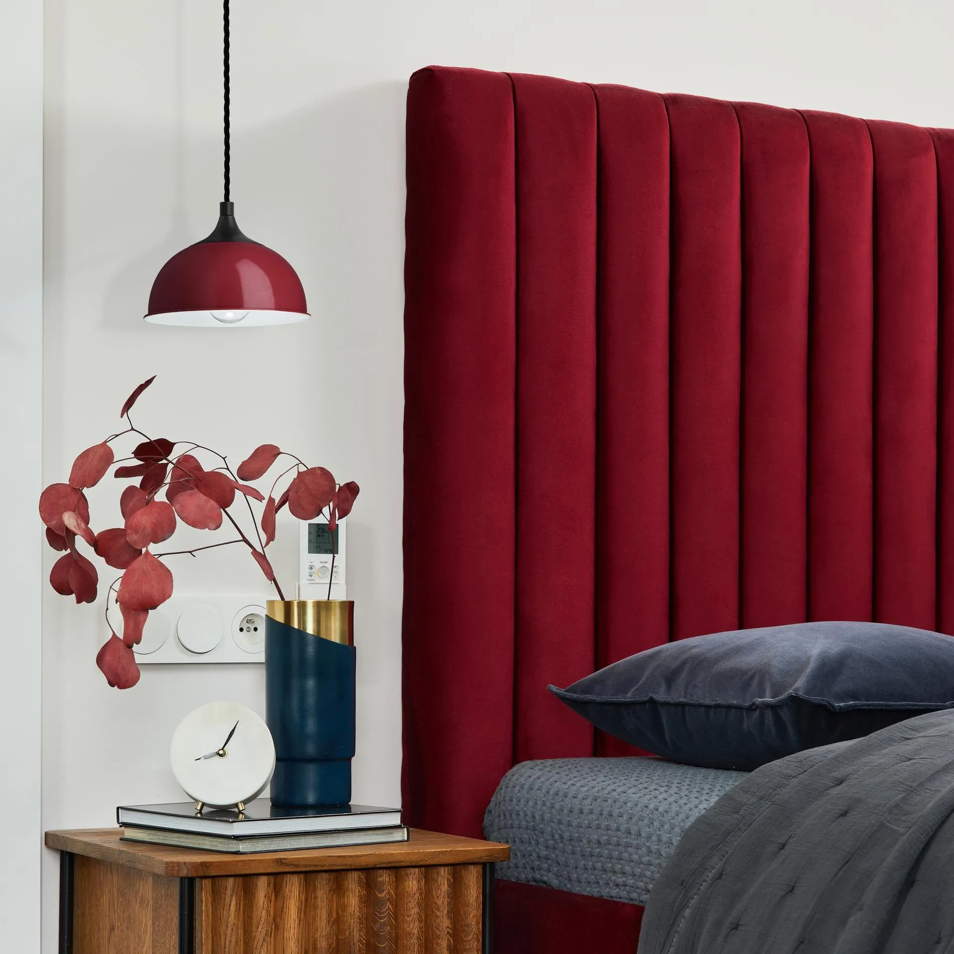 Chelsea Dome Pendant - 8 Inch - Burgundy