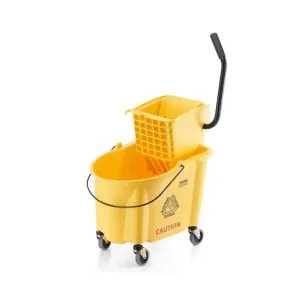 Commercial Mop Bucket With Side Press Wringer For Professional Industrial Floor Cleaning