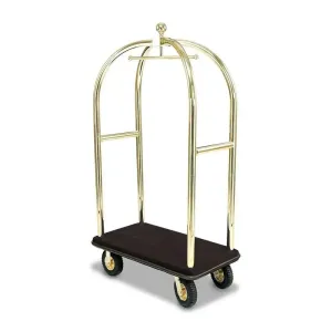Forbes Industries 2421 43"Birdcage Luggage Cart Tubular Solid Brass Superstructure