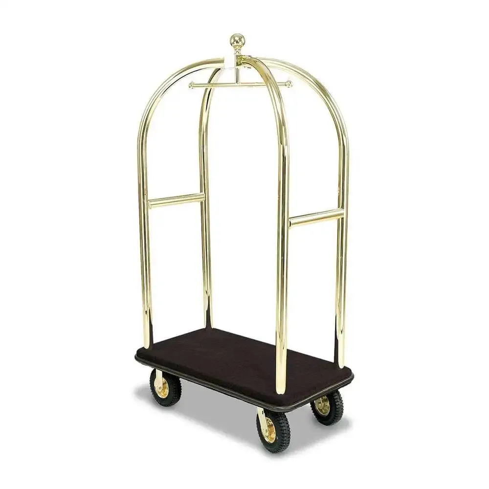 Forbes Industries 2421 43"Birdcage Luggage Cart Tubular Solid Brass Superstructure