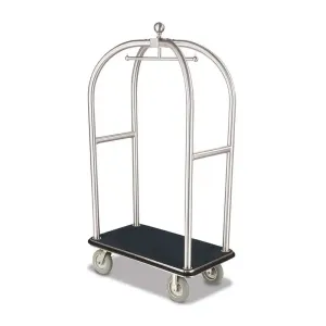 Forbes Industries 2526-SS 43" Birdcage® Luggage Cart brushed Stainless Steel Tubular Superstructure