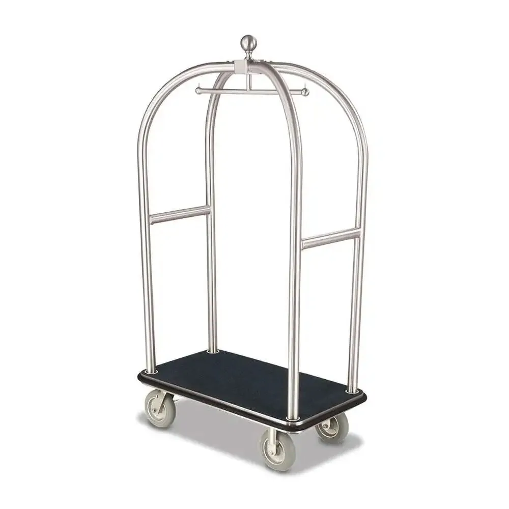 Forbes Industries 2526-SS 43" Birdcage® Luggage Cart brushed Stainless Steel Tubular Superstructure