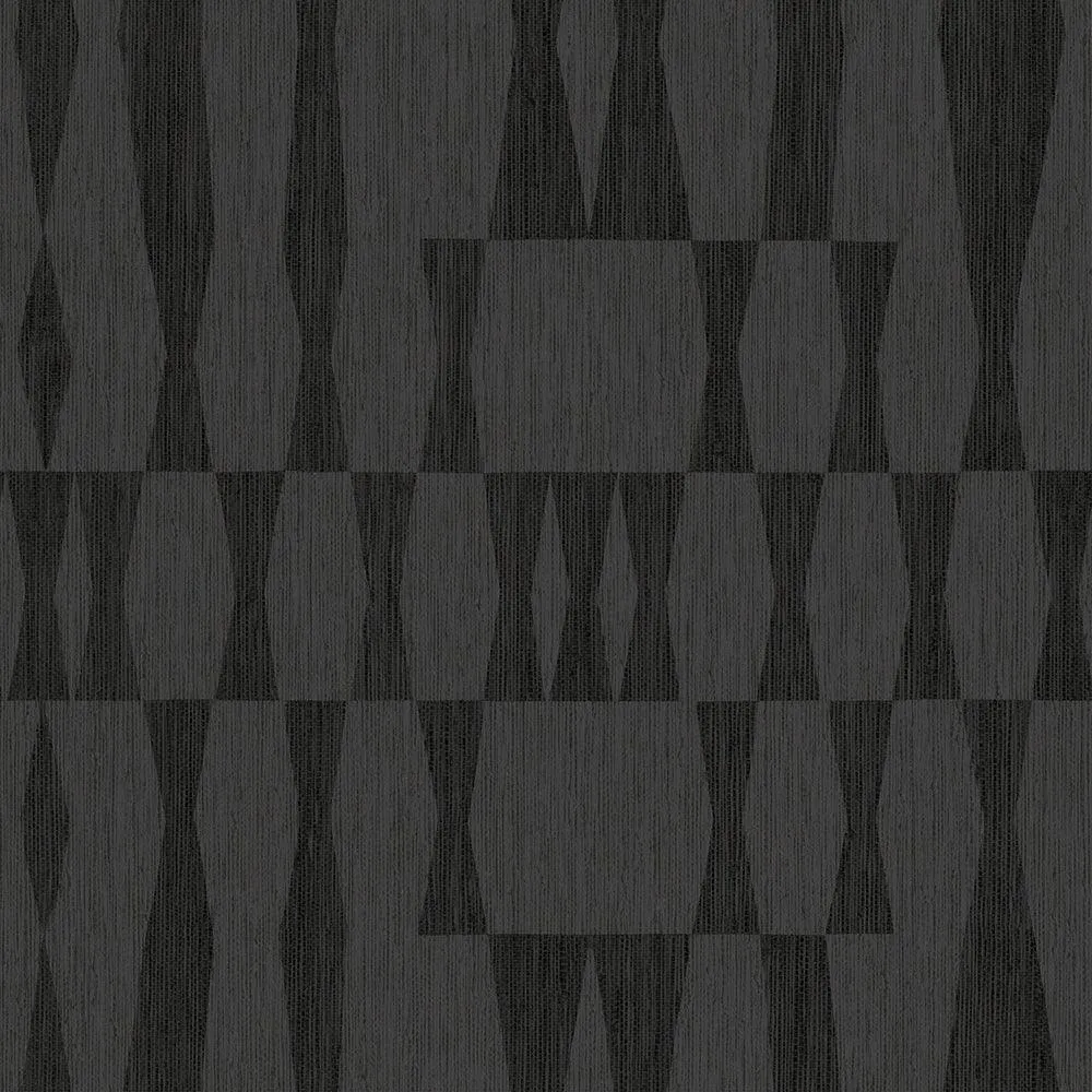 Grasscloth Geo Carbon Peel and Stick Wallpaper