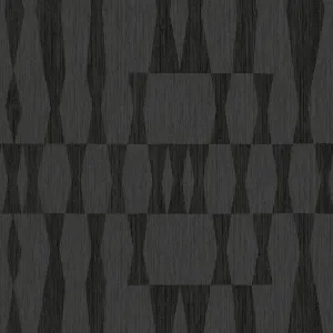 Grasscloth Geo Carbon Peel and Stick Wallpaper