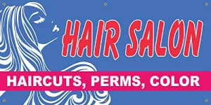 Hair Salon Full Color Vinyl Banner. Ready To Use