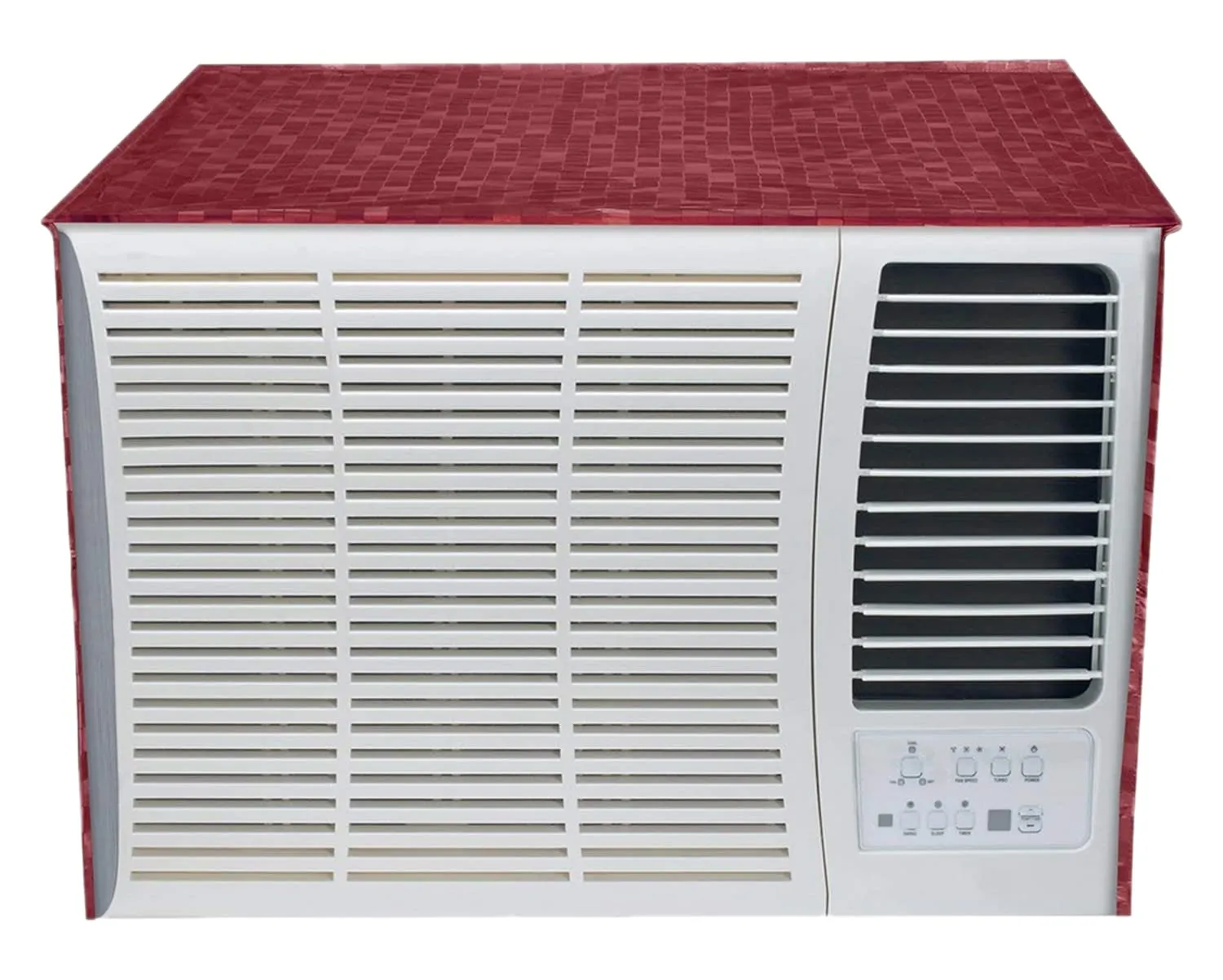 Heart Home PVC Check Print Dustproof Window A/C Cover for Outdoor for 1.5 Ton (Pink) 54HH3900.