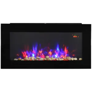 Homcom Dual-Power Electric Fireplace with LED Lights