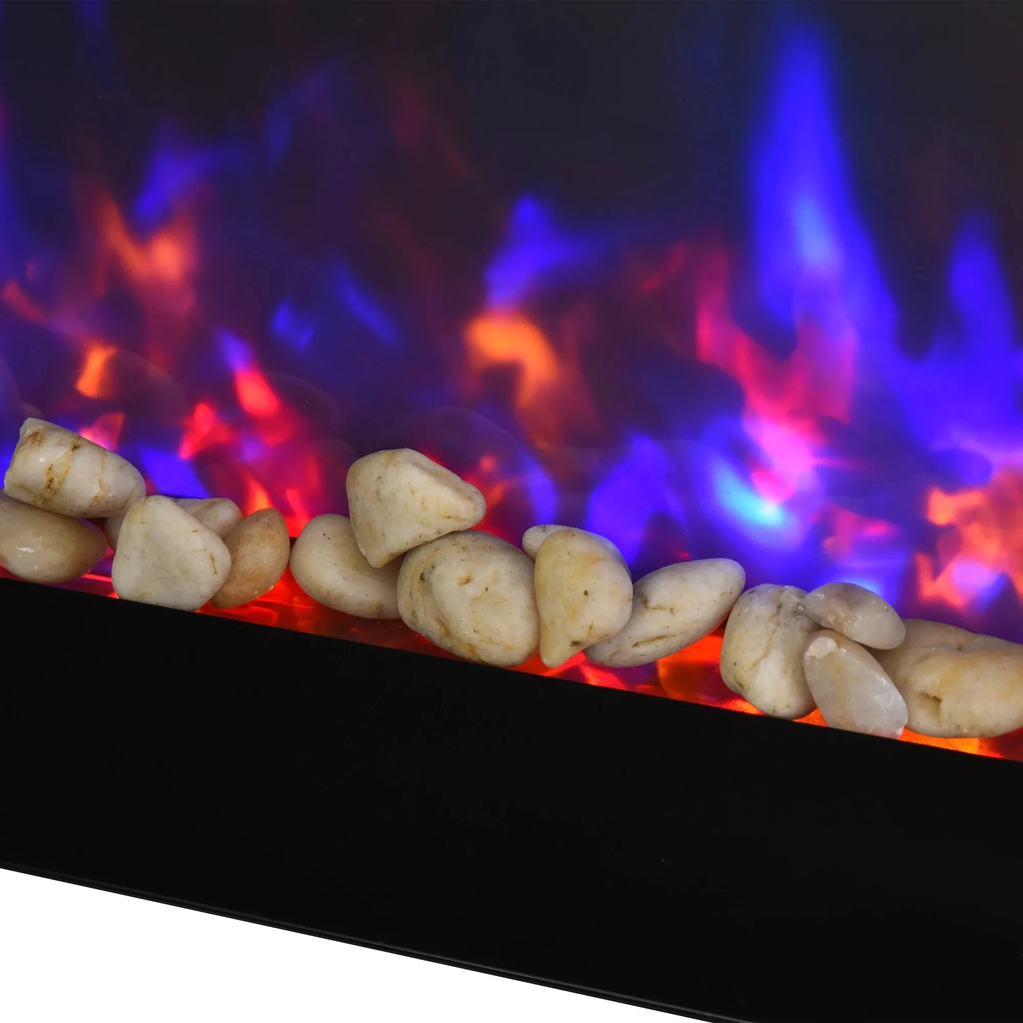 Homcom Dual-Power Electric Fireplace with LED Lights