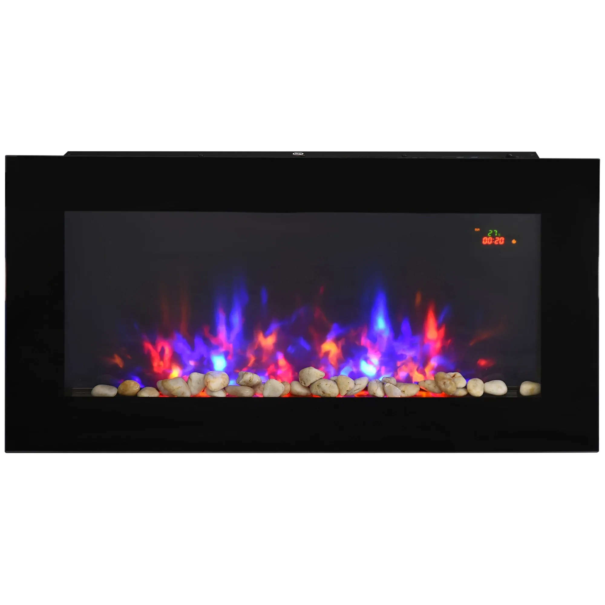 Homcom Dual-Power Electric Fireplace with LED Lights
