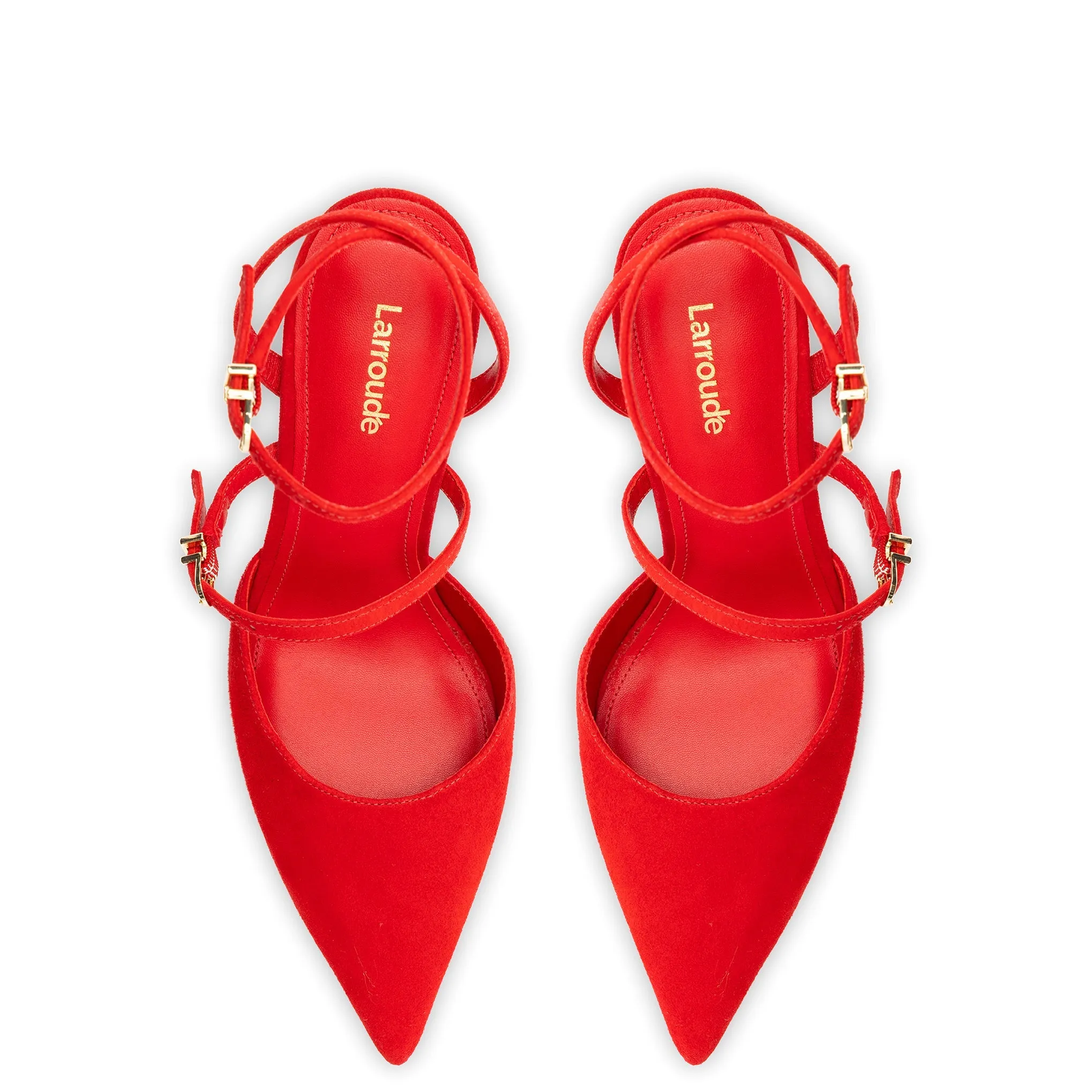 Kris Pump In Scarlet Suede by Larroudé