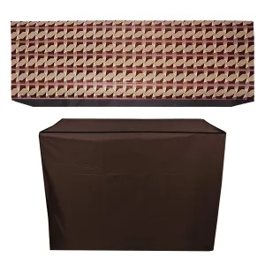Kuber Industries PVC 2 Piece Indoor and Outdoor AC Cover Set - Brown