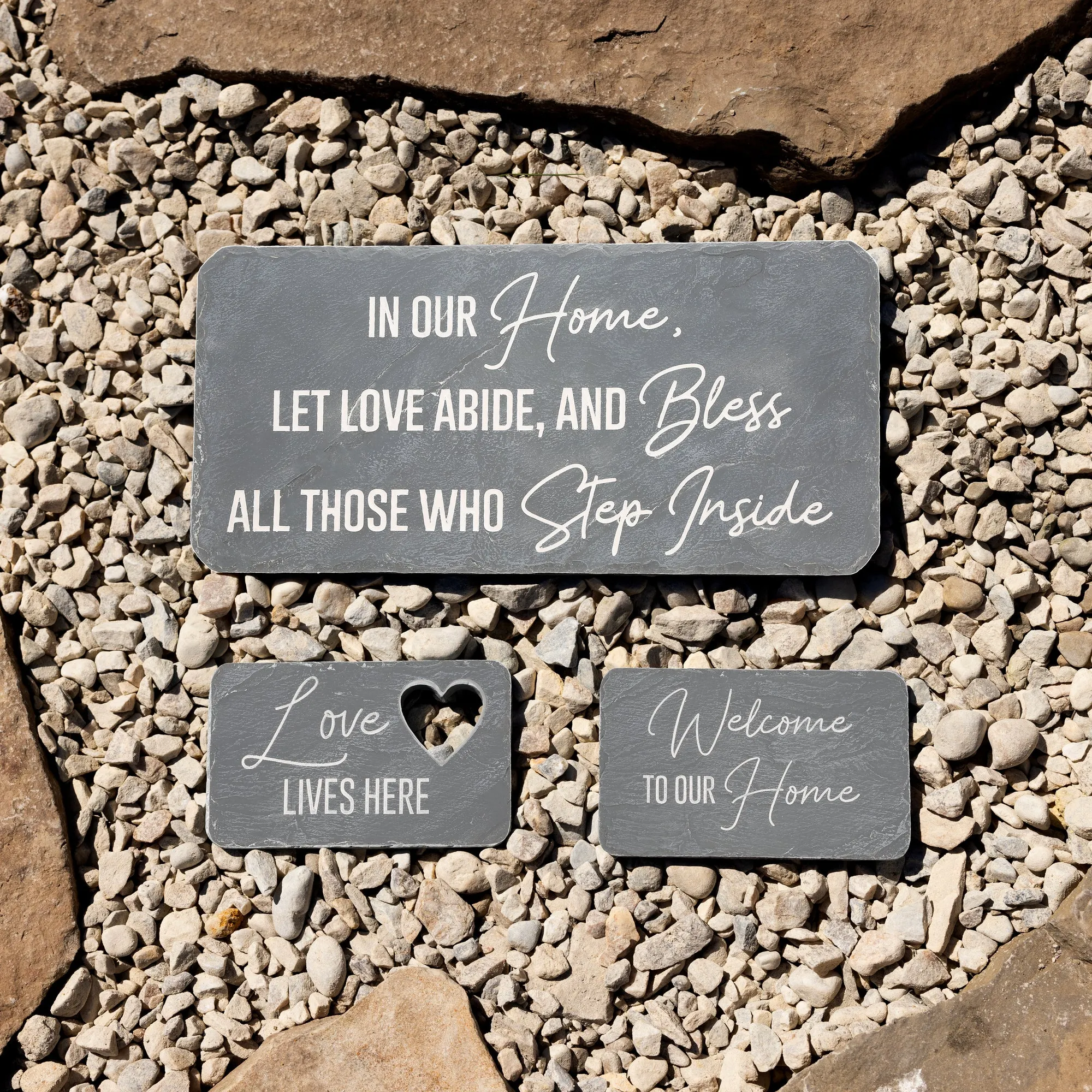 Love Lives Here 7" x 4.25" Garden Stone