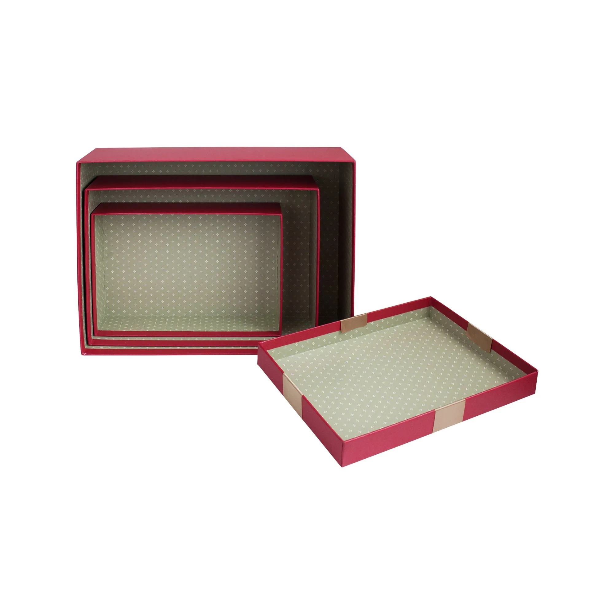 Luxury Red Gift Boxes - Set of 3 (Sizes Available)