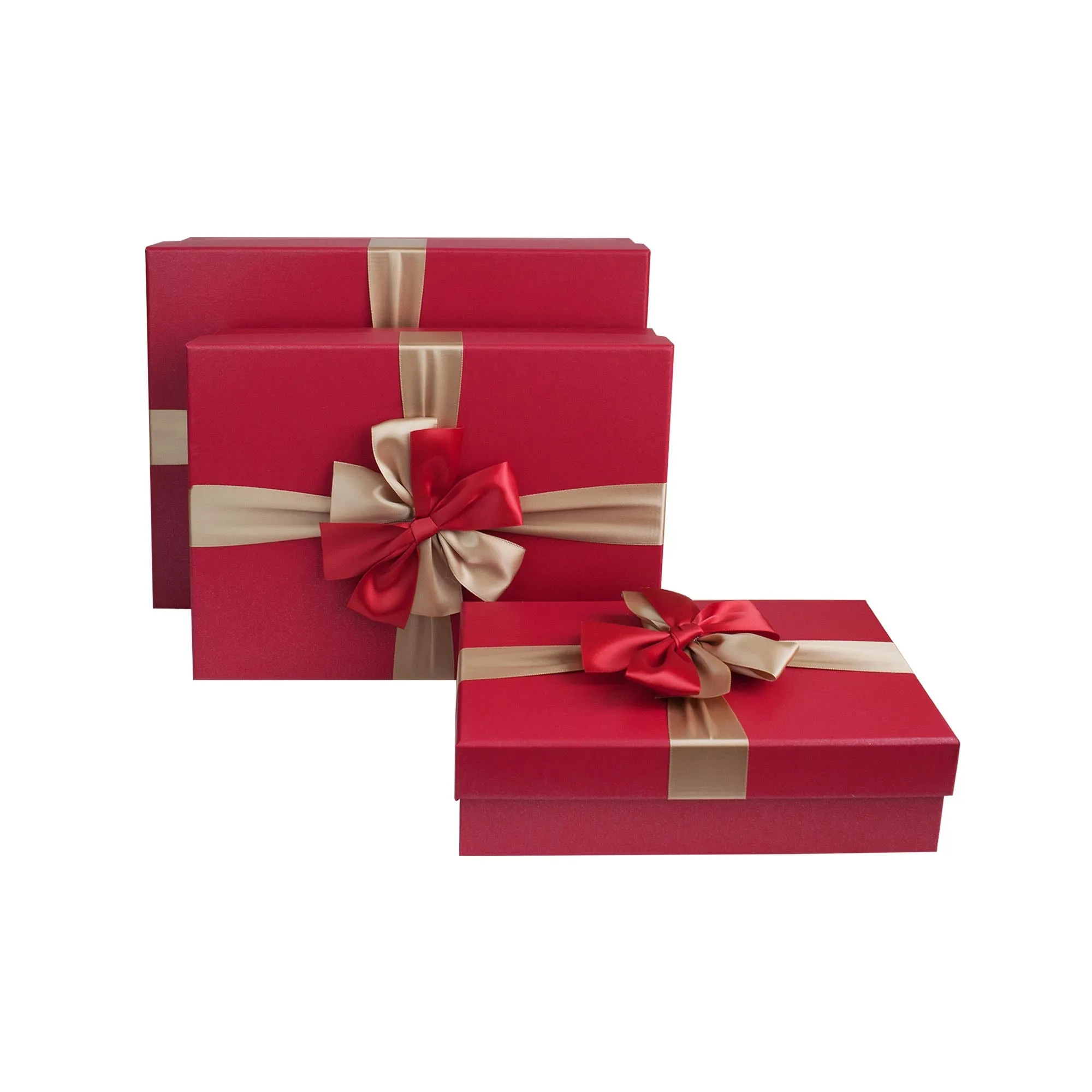 Luxury Red Gift Boxes - Set of 3 (Sizes Available)