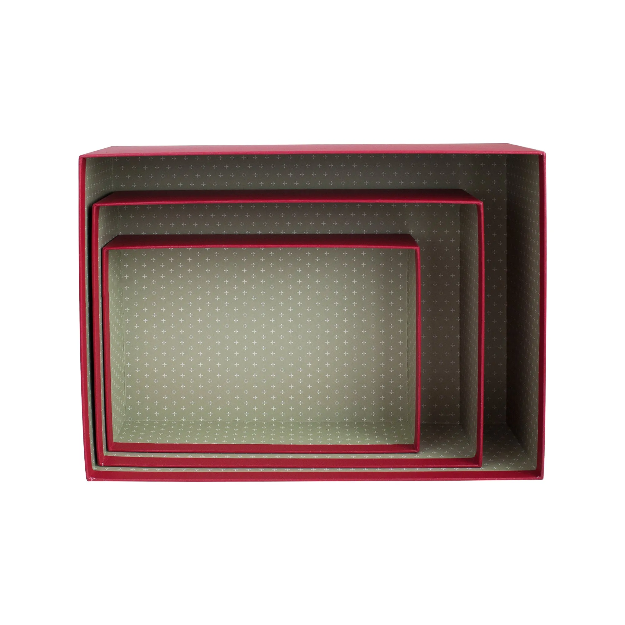 Luxury Red Gift Boxes - Set of 3 (Sizes Available)