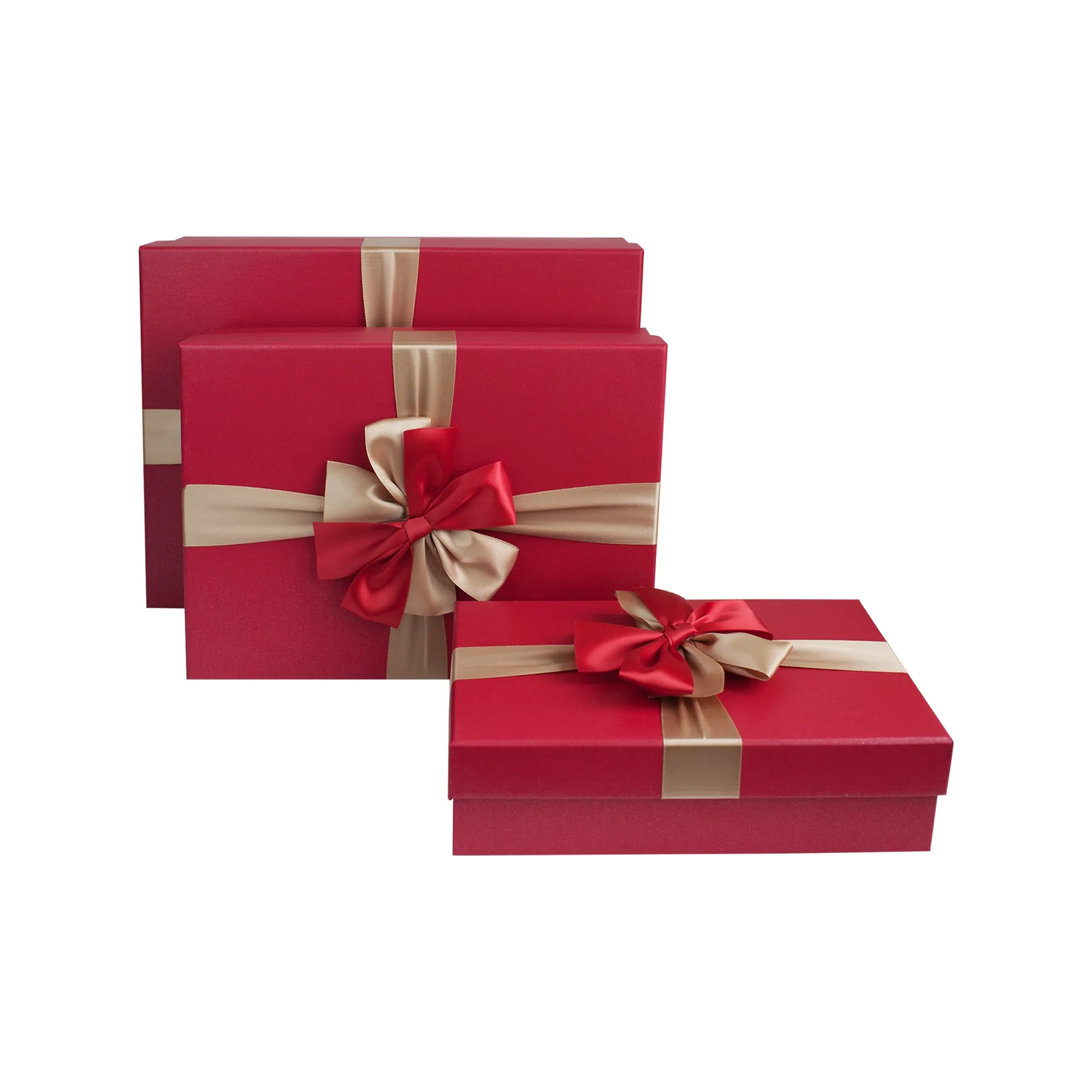 Luxury Red Gift Boxes - Set of 3 (Sizes Available)