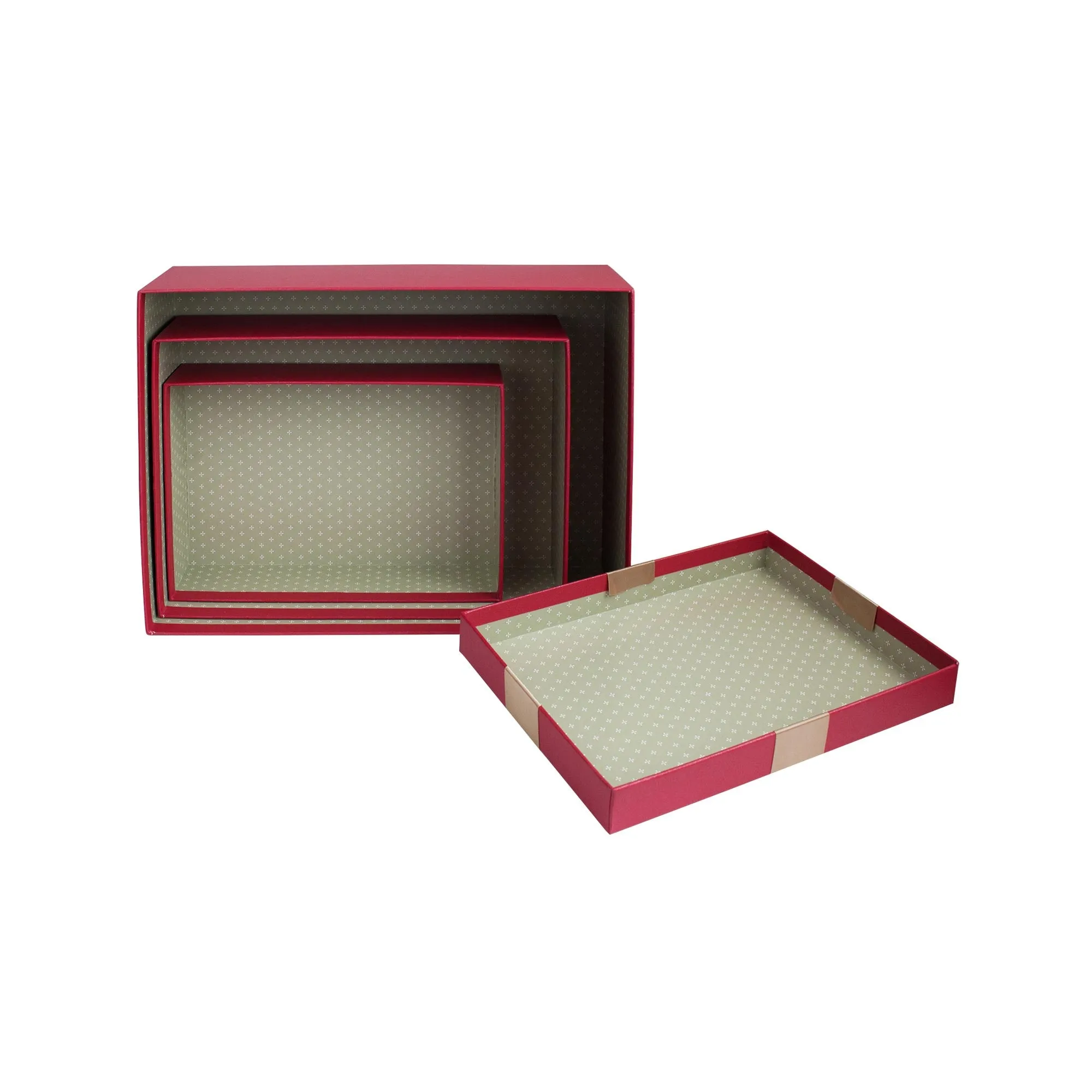 Luxury Red Gift Boxes - Set of 3 (Sizes Available)
