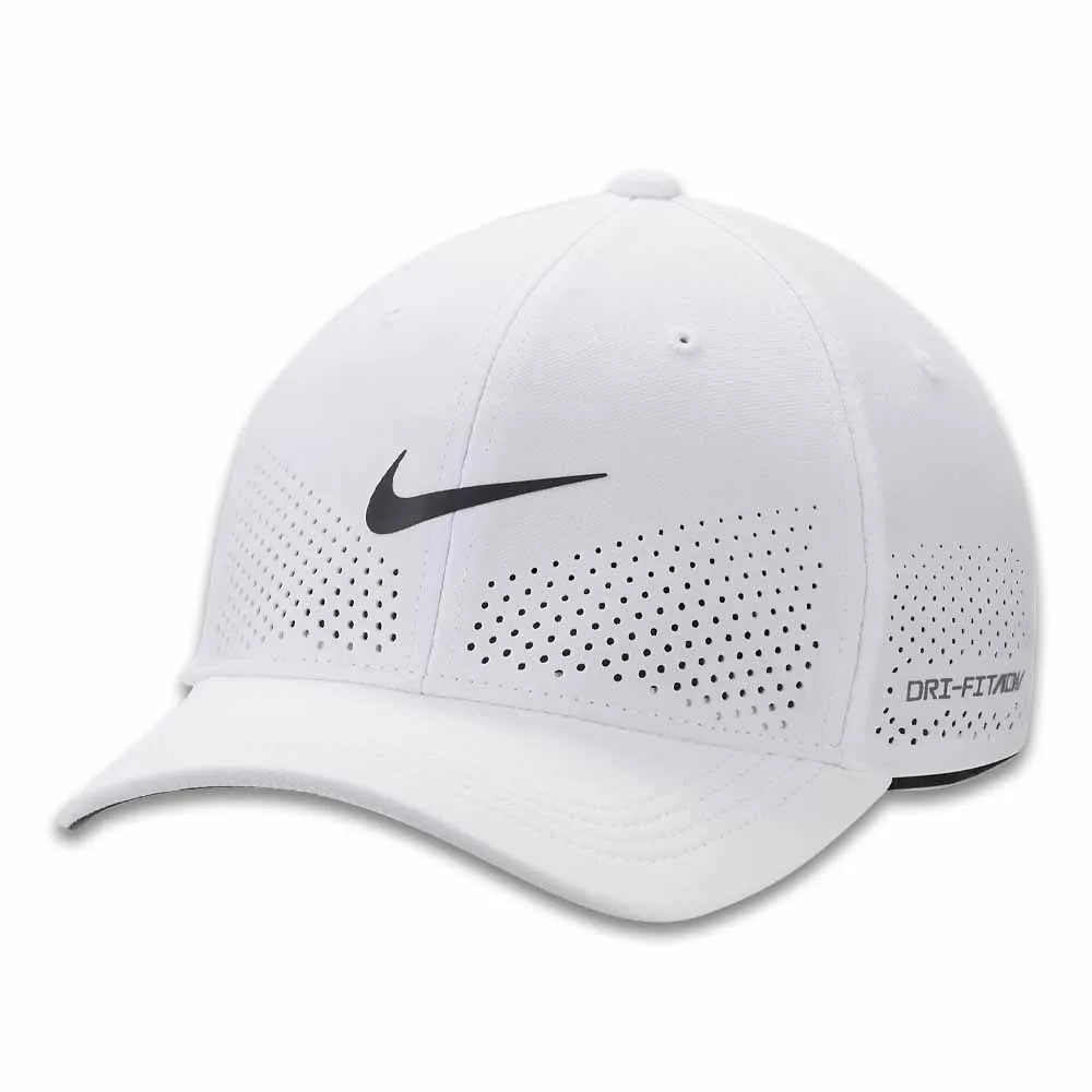 Nike Dri-FIT ADV Rise Structured Swoosh Flex Golf Cap White/Anthracite/Black - SU25