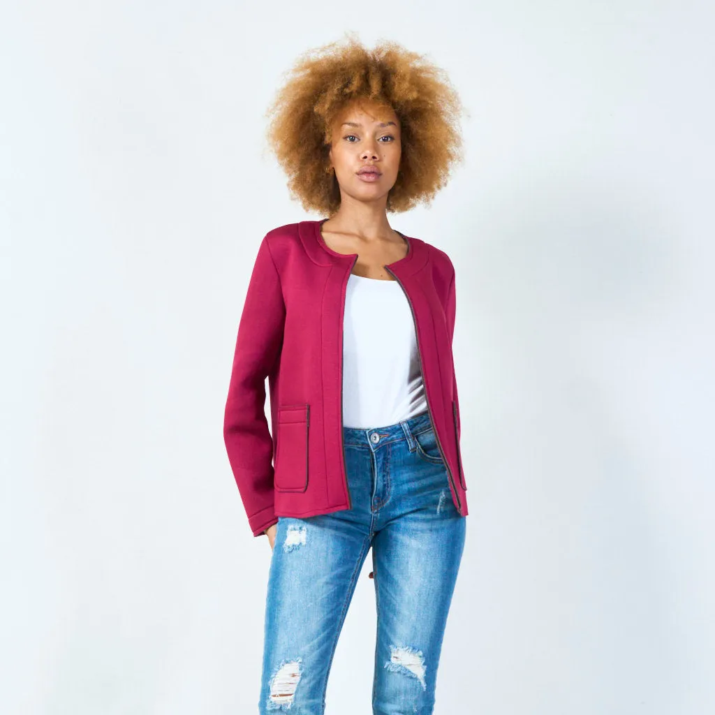 Open-front jacket with front pockets wholesale