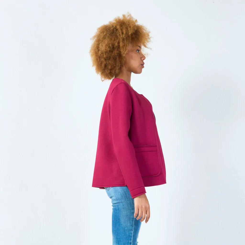 Open-front jacket with front pockets wholesale