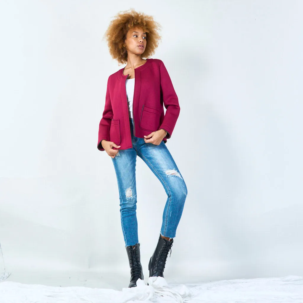 Open-front jacket with front pockets wholesale