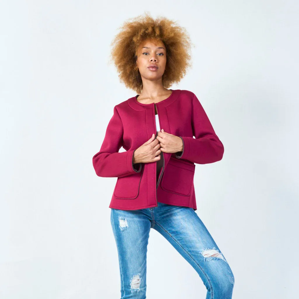 Open-front jacket with front pockets wholesale