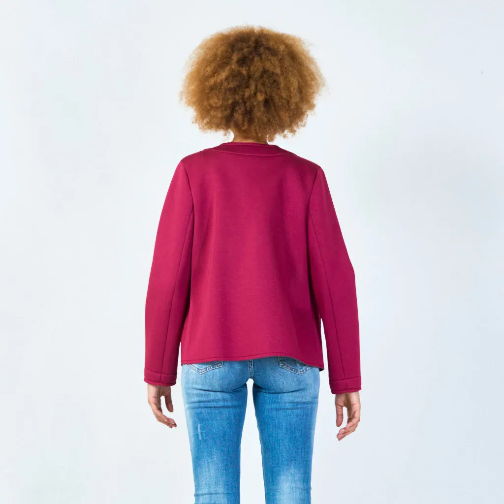 Open-front jacket with front pockets wholesale