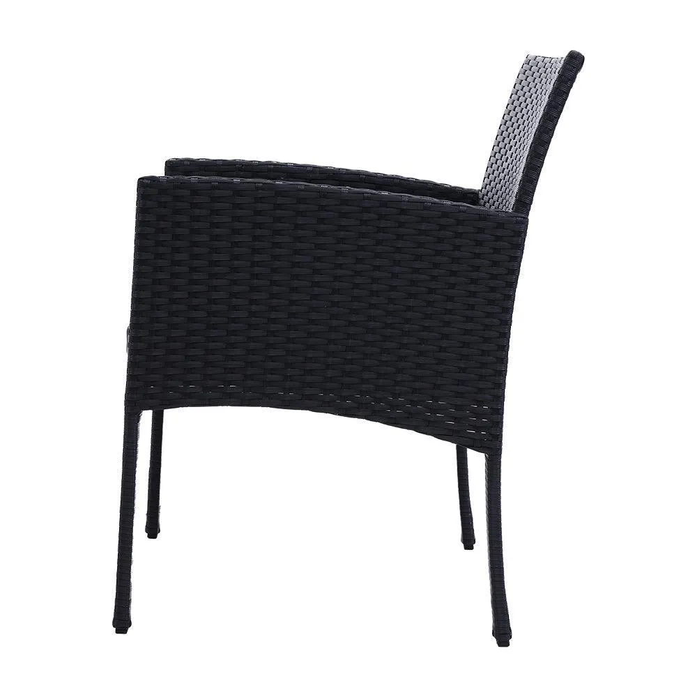 Outdoor Bistro Chairs Patio Furniture Dining Chair Wicker Garden Cushion Gardeon