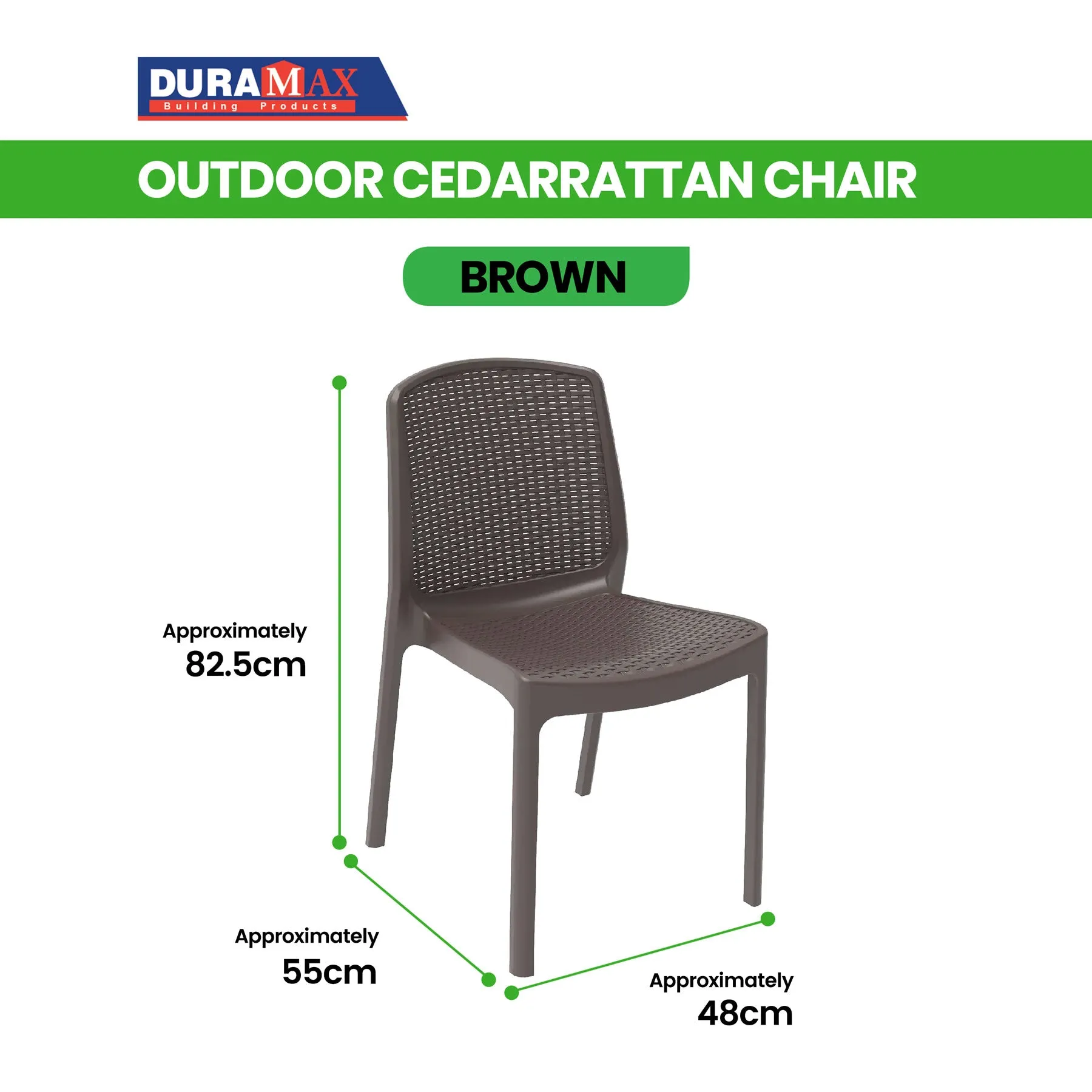 Outdoor Cedarattan Armless Chair (Brown)