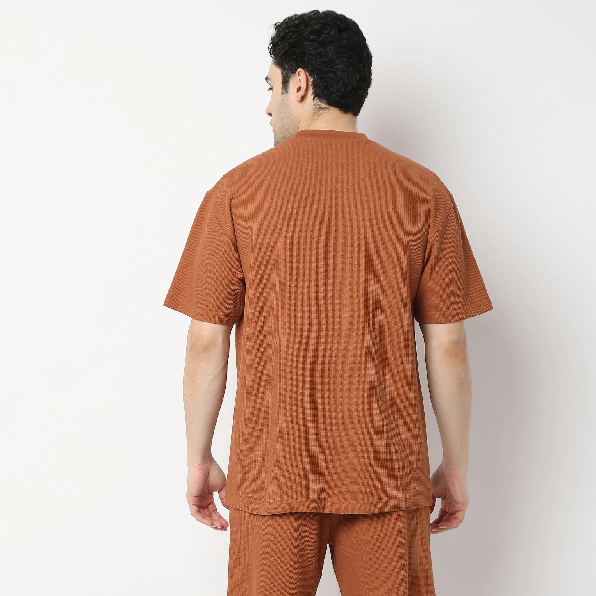 Oversize Micro Waffle Comfort T-Shirt