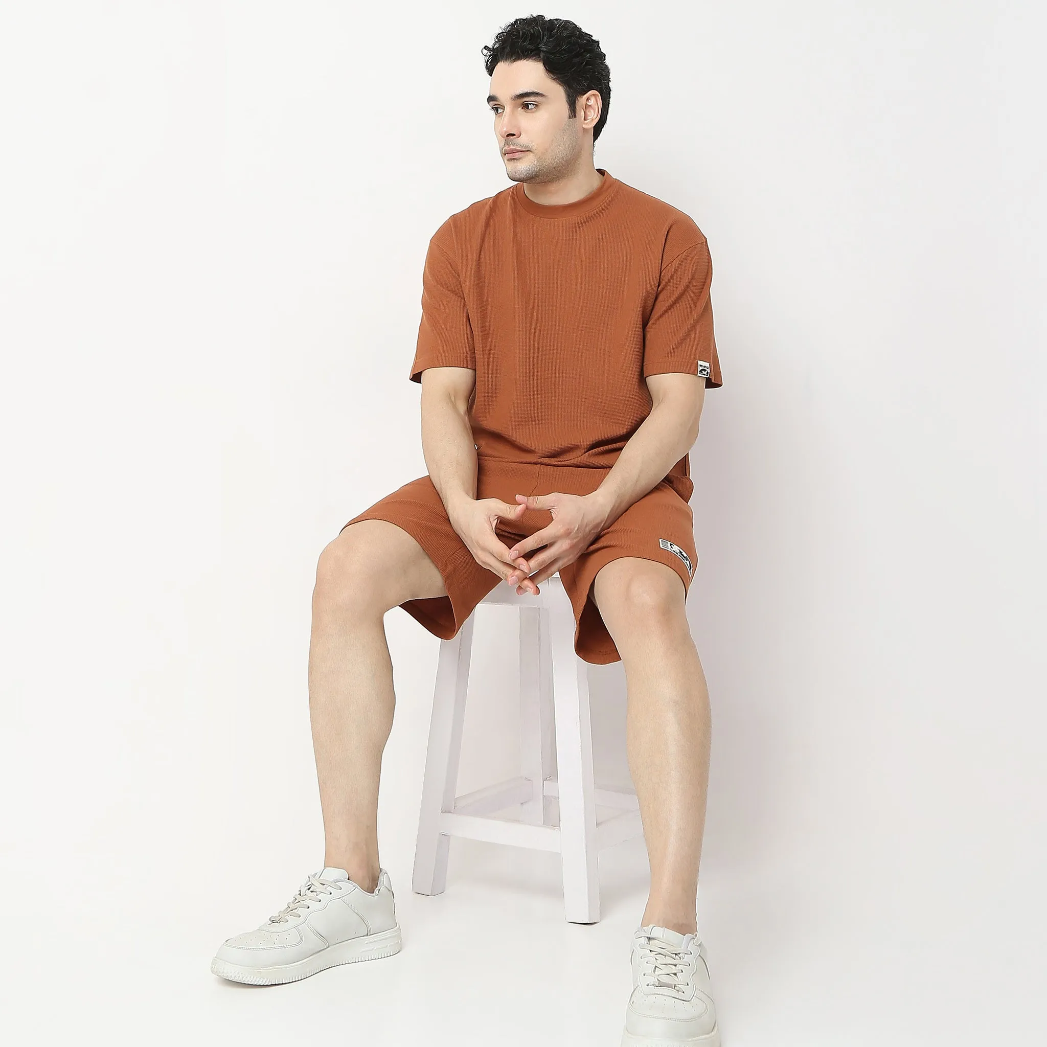 Oversize Micro Waffle Comfort T-Shirt