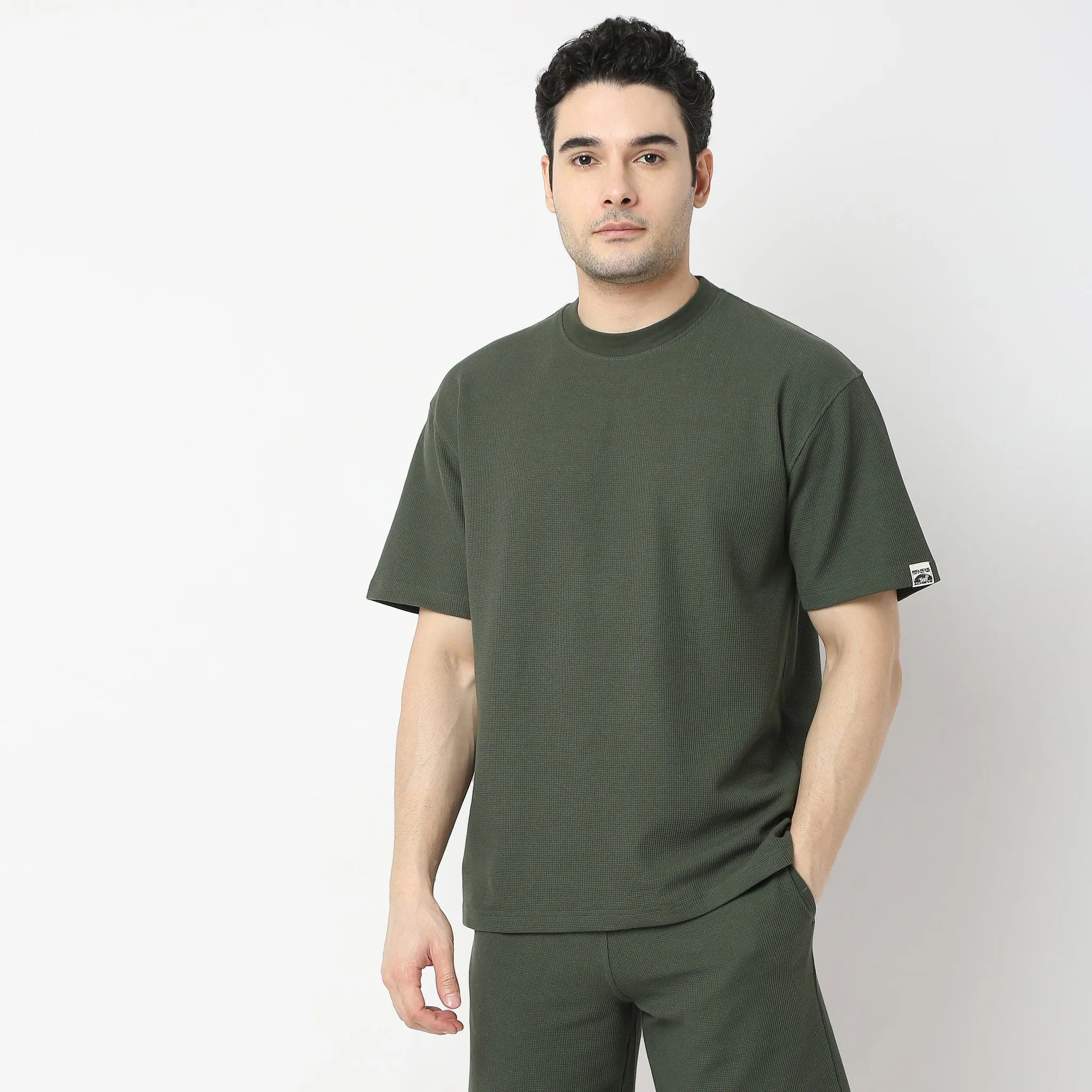 Oversize Micro Waffle Comfort T-Shirt