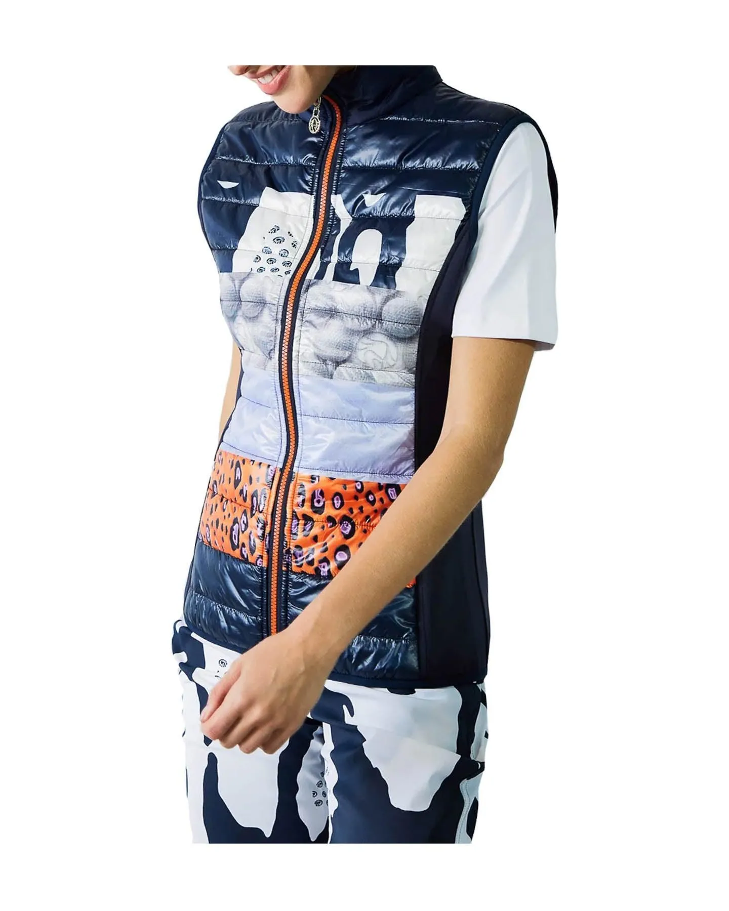 Reversible Graphic Padded Zip Vest